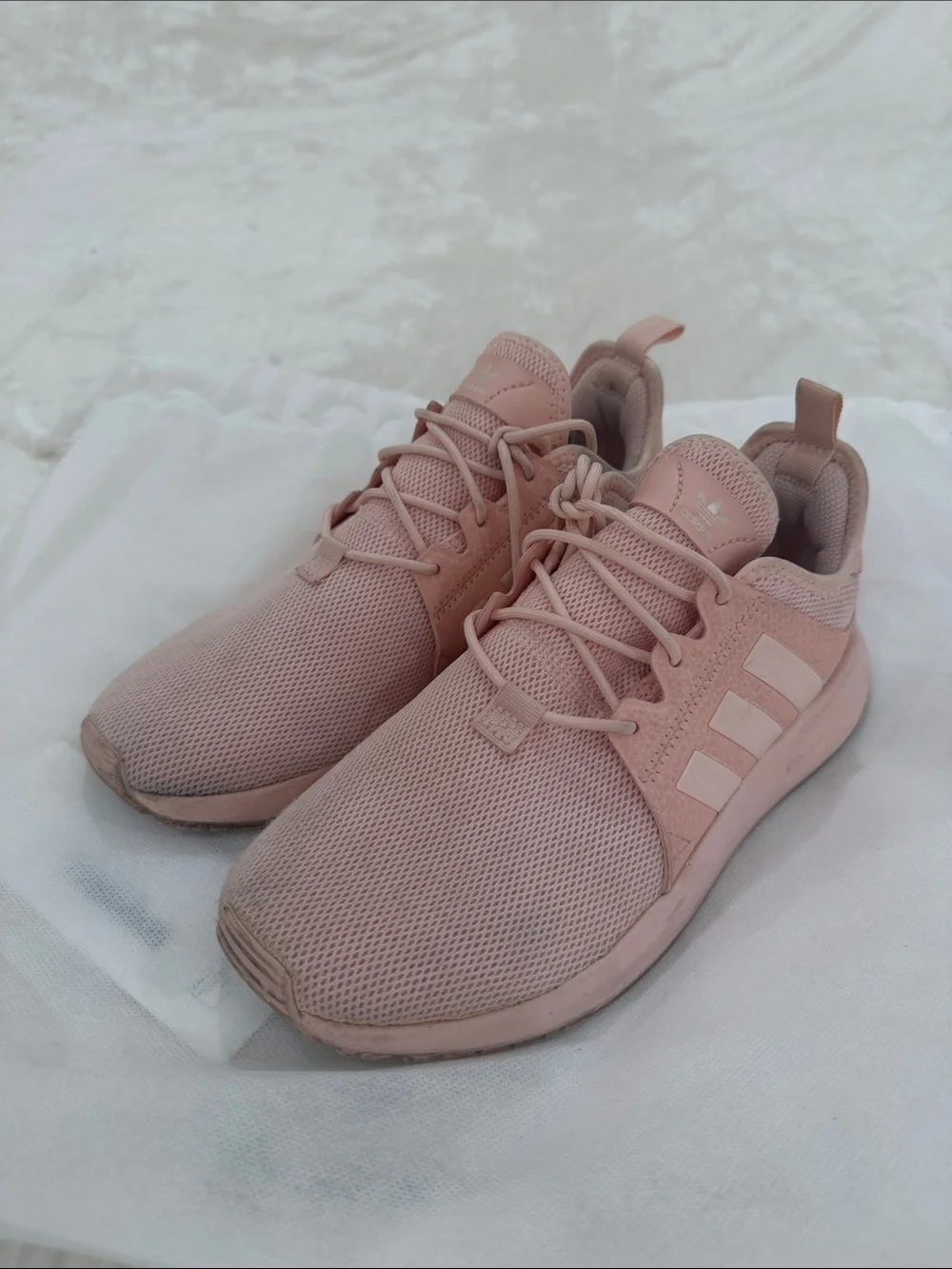 adidas Women's Blush Pink Mesh Lace-Up Sneakers